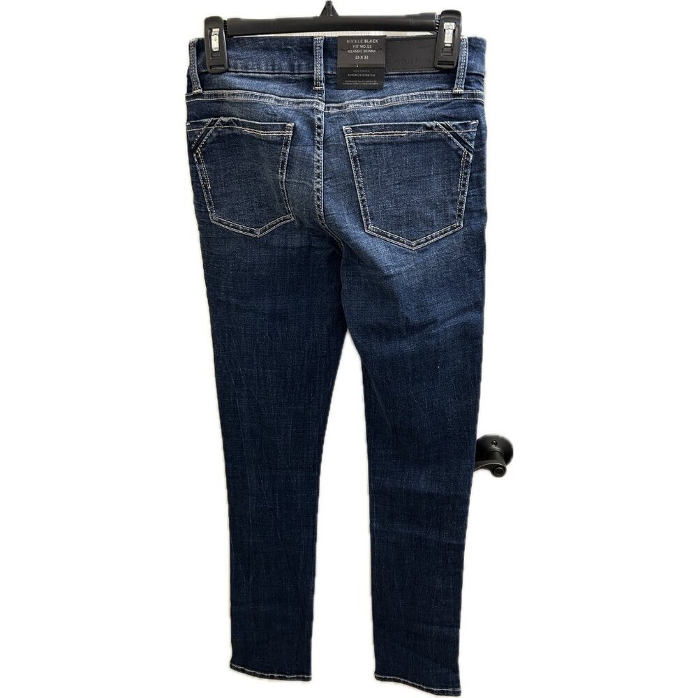 Buckle Black BKE Jeans Womens 25x32 Blue Skinny Fit No 53 Ripped Dark Wash Denim - Picture 2 of 16